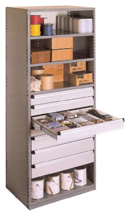 Automotive Parts Shelving with Drawers