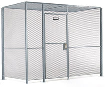 Security Cages are wire mesh partitions that keep valuables secure. 
